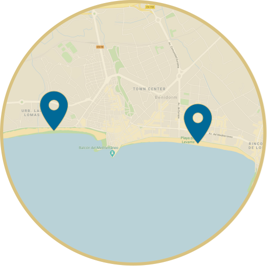 Mapa playas Benidorm